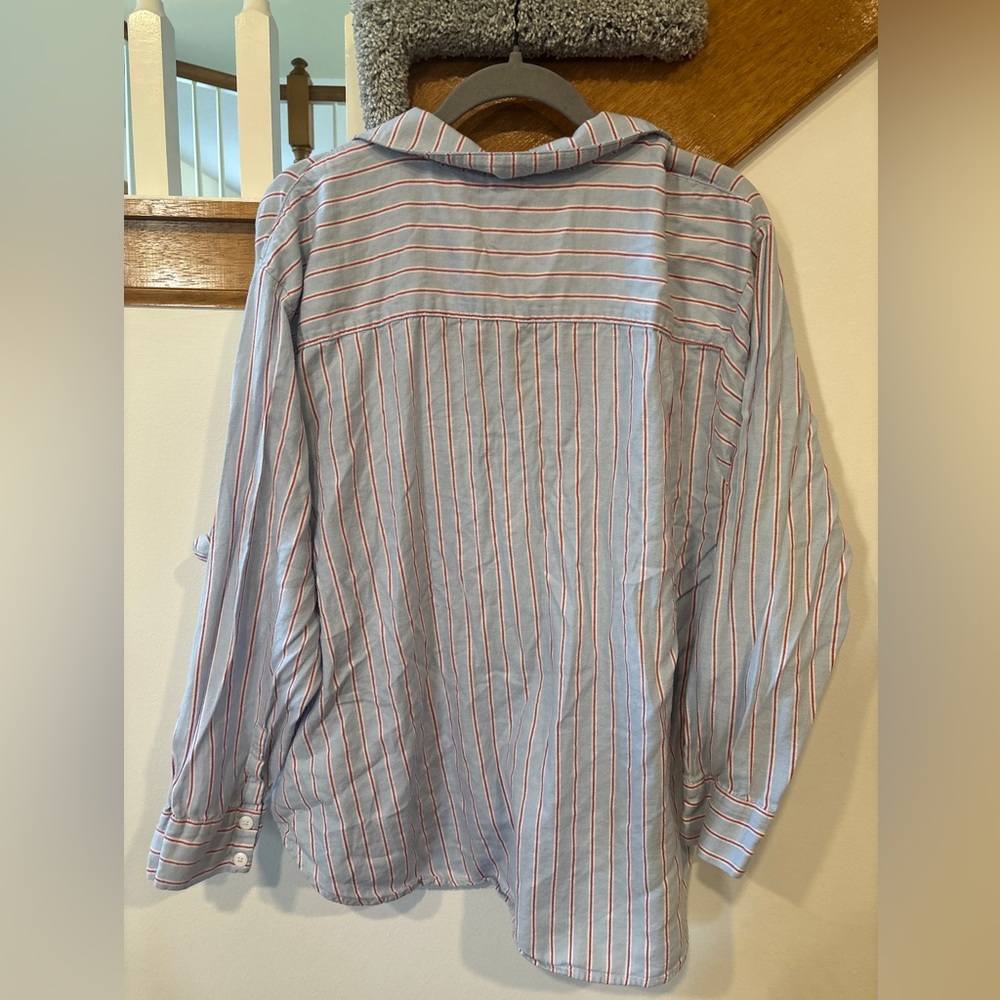 Auden Light Blue Pajama Shirt with Red Stripes XXL - Picture 6 of 6